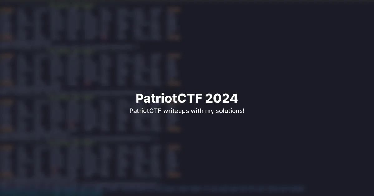 PatriotCTF 2024